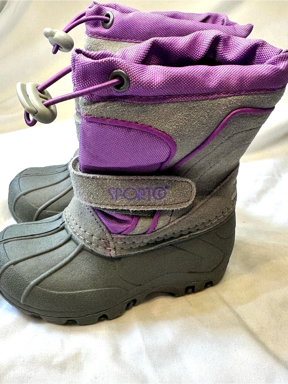 Sporto Purple and Gray toddler Kids Snow Boots